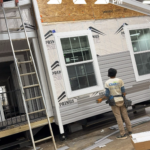 Manufactured Home being assembled for a show